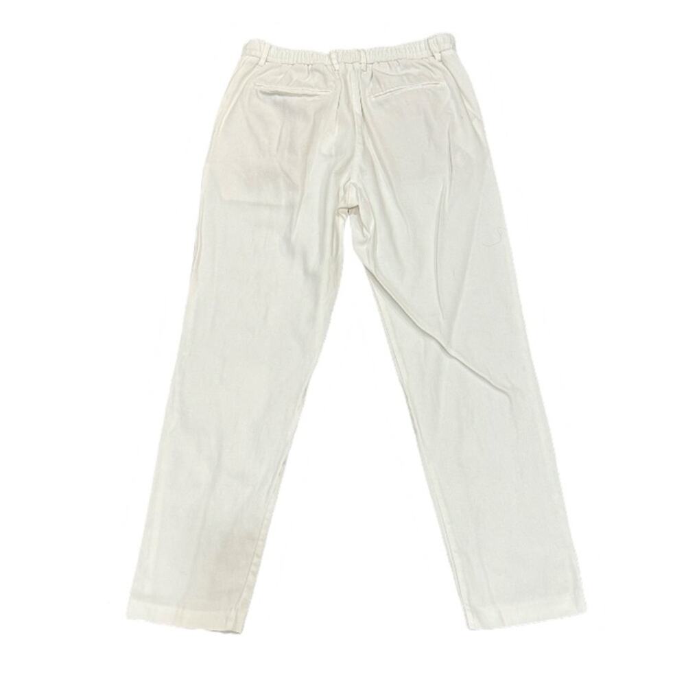 Zara Cotton Straight Leg Ankle Pants - Off White Size XL - Picture 4 of 5